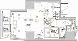 ラフィスタ板橋区役所前 5階1Kの間取り