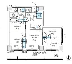 ロイヤルパークス赤羽ノース 3階4LDKの間取り