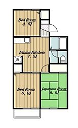ハイツひまわり 3DKの間取図画像