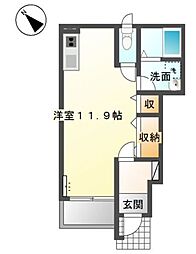 パッショネート ワンルームの間取図画像