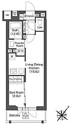 レフィールオーブ代々木 3階1LDKの間取り