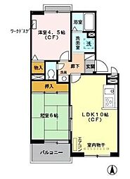 ピュアコート参番館 2LDKの間取図画像
