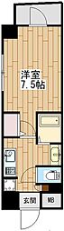 ジーヒルズ中町 1Kの間取図画像