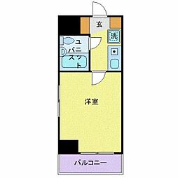 JR横浜線 橋本駅 徒歩3分の賃貸マンション 3階1Kの間取り