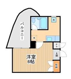 三徳ビル2センチュリーハイツ三徳 1Kの間取図画像