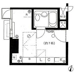 天神パインクレスト ワンルームの間取図画像