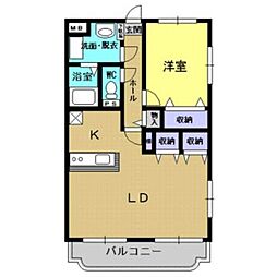 アグリザード 1LDKの間取図画像