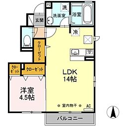 エスプロ 1LDKの間取図画像