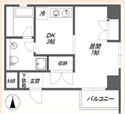 Cozy-n 1DKの間取図画像