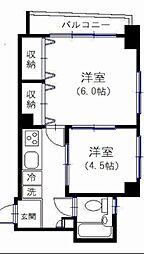 ワールドパレス東日暮里 3階2Kの間取り