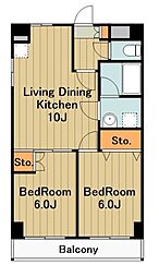 エスティー土屋 2LDKの間取図画像