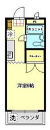 ドミール斎藤 1Kの間取図画像
