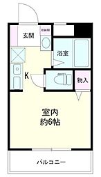 ライオンズマンション関内第6 1Kの間取図画像