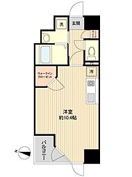 HF晩翠通レジデンス ワンルームの間取図画像