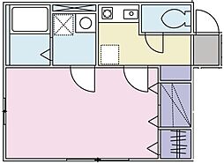 カーサクレド 1Kの間取図画像