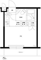 ルーブル品川西小山 5階1Kの間取り