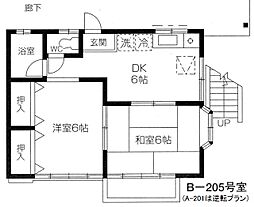 カーサビアンカB 2DKの間取図画像