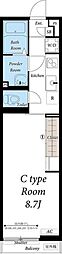 リブリ・Mdi足立1 1Kの間取図画像