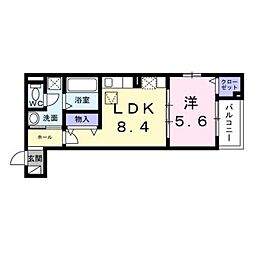 モンテリザイア紀和 1LDKの間取図画像