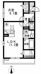 ラ・メージュ百合丘 1LDKの間取図画像