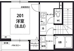 リブリ・南平 1Kの間取図画像