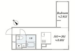 trias262 1LDKの間取図画像