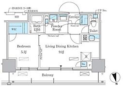 パークアクシス東陽町・親水公園 1LDKの間取図画像