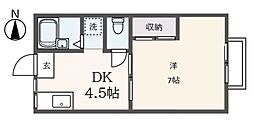サンライズ 1DKの間取図画像