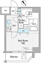 パティオスクエア御茶ノ水 1Kの間取図画像