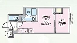 エルファーロ三鷹 1LDKの間取図画像