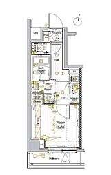 湘南新宿ライン宇須 西大井駅 徒歩5分の賃貸マンション 5階1Kの間取り