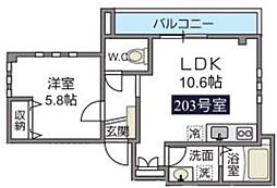 ラシーネOneParkPlace2 1LDKの間取図画像