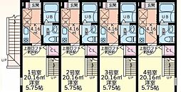 プリシナール聖蹟桜ヶ丘 2階1Kの間取り
