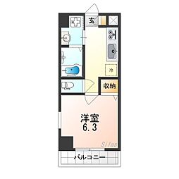 千葉・住吉 1Kの間取図画像
