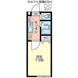 ラファエロ 1Kの間取図画像