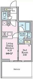クレストコート東陽町 1LDKの間取図画像