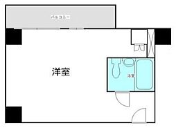 八丁堀東豊エステート ワンルームの間取図画像