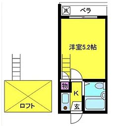 ホワイトハイツ西巣鴨 1Kの間取図画像