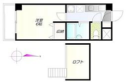 カーサフェリーチェ 5階1Kの間取り