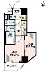 プレール・ドゥーク本所吾妻橋VI 3階1SKの間取り