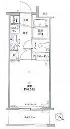 リクレイシア・コルテ川崎元木 1Kの間取図画像