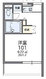 レオパレス峰の坂 1Kの間取図画像