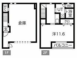 Ｃａｓａ  Ｂｉａｎｃａ 2階1Kの間取り