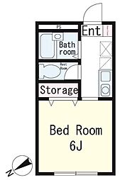 メゾンドゥルネ ワンルームの間取図画像