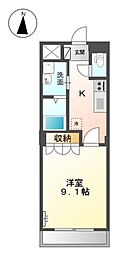 ピュアフェリシス 1Kの間取図画像