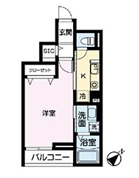 レジェンド5 1Kの間取図画像