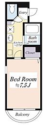 コスモハイツ 1Kの間取図画像