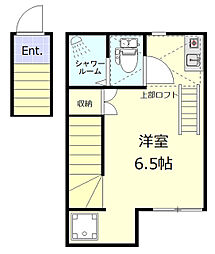 クアルト板橋 2階ワンルームの間取り