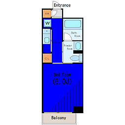 JR横須賀線 西大井駅 徒歩3分の賃貸マンション 3階1Kの間取り