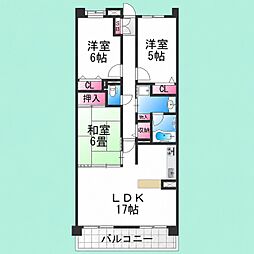ソルプラーサ堺1番館 3LDKの間取図画像